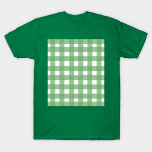 Green and White, Check Grid T-Shirt